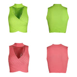 Women's Summer Ins Hanging Neck Hot Babes Knitted Blouse Outside Wearing Ladies Small Sling Vest