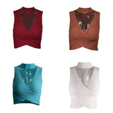 Women's Summer Ins Hanging Neck Hot Babes Knitted Blouse Outside Wearing Ladies Small Sling Vest