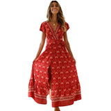 New Summer Leisure Hot Holiday Printing Dress Sexy Long Dress Women's Dress