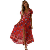 New Summer Leisure Hot Holiday Printing Dress Sexy Long Dress Women's Dress