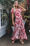 New Summer Leisure Hot Holiday Printing Dress Sexy Long Dress Women's Dress