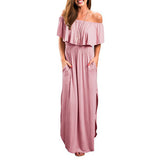 2025 Spring And Summer EBAY Explosion Lotus Leaf Side Shoulder Long Bag Long Dress