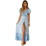 New Summer Leisure Hot Holiday Printing Dress Sexy Long Dress Women's Dress