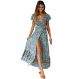 New Summer Leisure Hot Holiday Printing Dress Sexy Long Dress Women's Dress