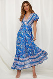 New Summer Leisure Hot Holiday Printing Dress Sexy Long Dress Women's Dress