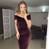 New Hot Sales Explosion Temperament Commuting Women's Clothing One-Word Collar Shoulder Dress Dress