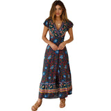 New Summer Leisure Hot Holiday Printing Dress Sexy Long Dress Women's Dress