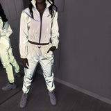 Hot Sales Of Explosive Women's 2025Ebay Fashion New Reflective Leisure Set Two Sets