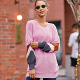 2025 New Sweater Women Autumn And Winter Explosion Chicken Heart V Neck Lantern Sleeve Striped Knitted Shirt