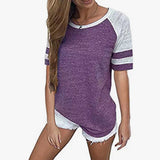 T-Shirt Women's Short-Sleeved Splicing 2025 Summer Hot Women's Top New Short-Sleeved Round Collar Multi-Color Multi-Code