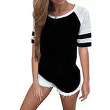 T-Shirt Women's Short-Sleeved Splicing 2025 Summer Hot Women's Top New Short-Sleeved Round Collar Multi-Color Multi-Code