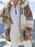 Wish2025 Hot New Autumn And Winter Loose Plush Multi-Color Hooded Coat Woman