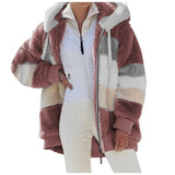 Wish2025 Hot New Autumn And Winter Loose Plush Multi-Color Hooded Coat Woman