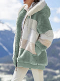 Wish2025 Hot New Autumn And Winter Loose Plush Multi-Color Hooded Coat Woman