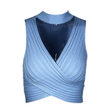 Women's Summer Ins Hanging Neck Hot Babes Knitted Blouse Outside Wearing Ladies Small Sling Vest
