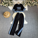 2025 Summer Loose Short-Sleeved Blouse Wide Leg Trousers Two-Set Sports And Leisure Suit Women
