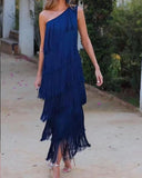 Fashion Eso-Shouldered Asymmetric Dress 2025 Spring And Summer New