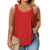 Spring/Summer 2025 New Round-Neck Loose Sleeveless Women's T-Shirt