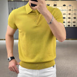Short-Sleeved T-Shirt Men's Loose Niche Knit 2025 New Summer Personality Casual Simple Collar