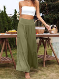 2025 Summer Leisure Wide-Legged Cotton Pop High-Waisted Loose Trousers Women's Trousers