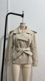 Casual Pure Color Belt Short Jacket 2025 Spring And Autumn New Jacket