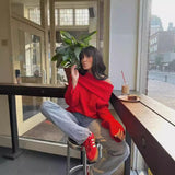 Women's Clothing New Pure Color Long Sleeve Straight Shoulder Collar Top