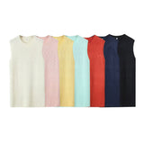 Women's Clothing 2025 Spring New Fashion Casual Multi-Color Knitted Vest + Shorts Set