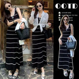 2025 New Small Fragrant Wind Hit The Striped Sling Dress Female Summer Slimming Temperament Casual Dress
