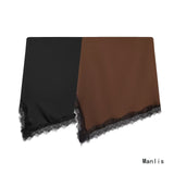 Women's New 2025 Casual High-Rise Thin Wide Folding Pure-Colored Skirt