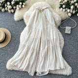 Casual Trousers 2025 Summer Fairy Gentle Wind With High-Waisted Loose-Fitting Broad Leg Skirts And Crotch-Covered Chiffon