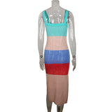 2025 Summer INS Style Sexy Vacation Dress Sleeveless Suspension Slammed Side Opening Fork Dress Long Dress Woman