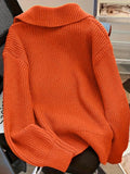 New Women's Loose Korean Version Of Fashion Casual Big Collar Knitted Cardigan Coat