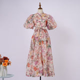Summer Court Style High Design Feeling Heavy Industry Nail Drill Short Sleeve Single Buckle Dress + Sling