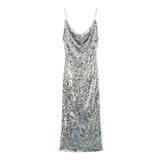 Women's Clothing Spring 2025 New Fashion Elegantly Elegantly Dressed Collared Flute Sling Dress