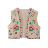 Spring 2025 New Women's Clothing Embroidered Tard Vest