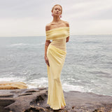 Fashion 2025 New Winter Women's Sexy Solid Color Collar Perspective Of The Waist Dress