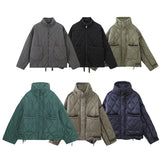 Women's Clothing 2025 New Winter Street Fashion Cotton Long Sleeves Up Loose Cotton Coat