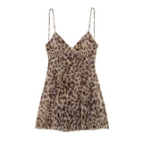 Z 2025 Spring New Women's Printed V-Necked Suspension Short Dress 5039132