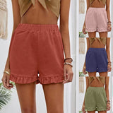 2025 New Women's Shorts Burst Casual High-Waisted Cotton Straight Trousers