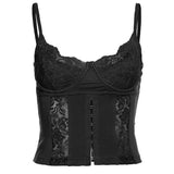 2025 Summer Fashion Trend Women's New Sling V-Neck Dew Lace Lace Vest