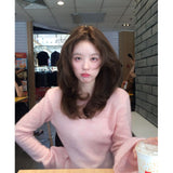 Gentle Wind Pure Desire To Cultivate Long-Sleeved Top Soft Pink Knitted Shirt Women 2025 Early Autumn New