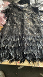 Fashion Lysing Shiny Birthday Party Feather Splicing Dress Dress Dress