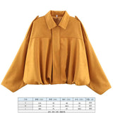 Women's 2025 New Bat Sleeve Loose-Fitting Velvet Bomber Jacket Jacket