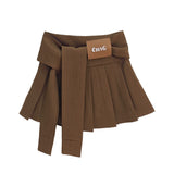 Butterfly Tie With Low-Waisted Babes Half-Dress Girl Retro College Wind-Proof Light Suit Short Skirt A-Word Mini-Skirt