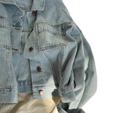 Net Red Ins European-Style Cotton Cotton Retro Denim Jacket Women's Spring And Autumn Thin Korean Version Of Loose Short-Sleeved Shirt