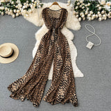 Ins Goddess Temperament Square Sleeveless Jumpsuit Summer New Collection Skinny Loose Broad Leg Trousers