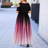2025 New Wish Body-To-Body Sexy Gradient Showy Shoulder Size Women's Dress