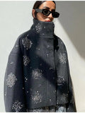 Exploding Autumn/Winter 2025 Fashion Personality Zipper Style Dazzling Dazzling Jacket Jacket This Jacket