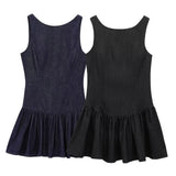 Z Women's New 2025 Folding Decorative Denim Effect Short Dress Women 6929084