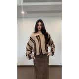Vintage Niche Curry Syringe Knitted Shirt Women's Casual Straight Straight Slim Skirt Suit